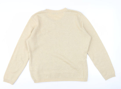 Womens UK Size M BM Beige Pullover Jumper
