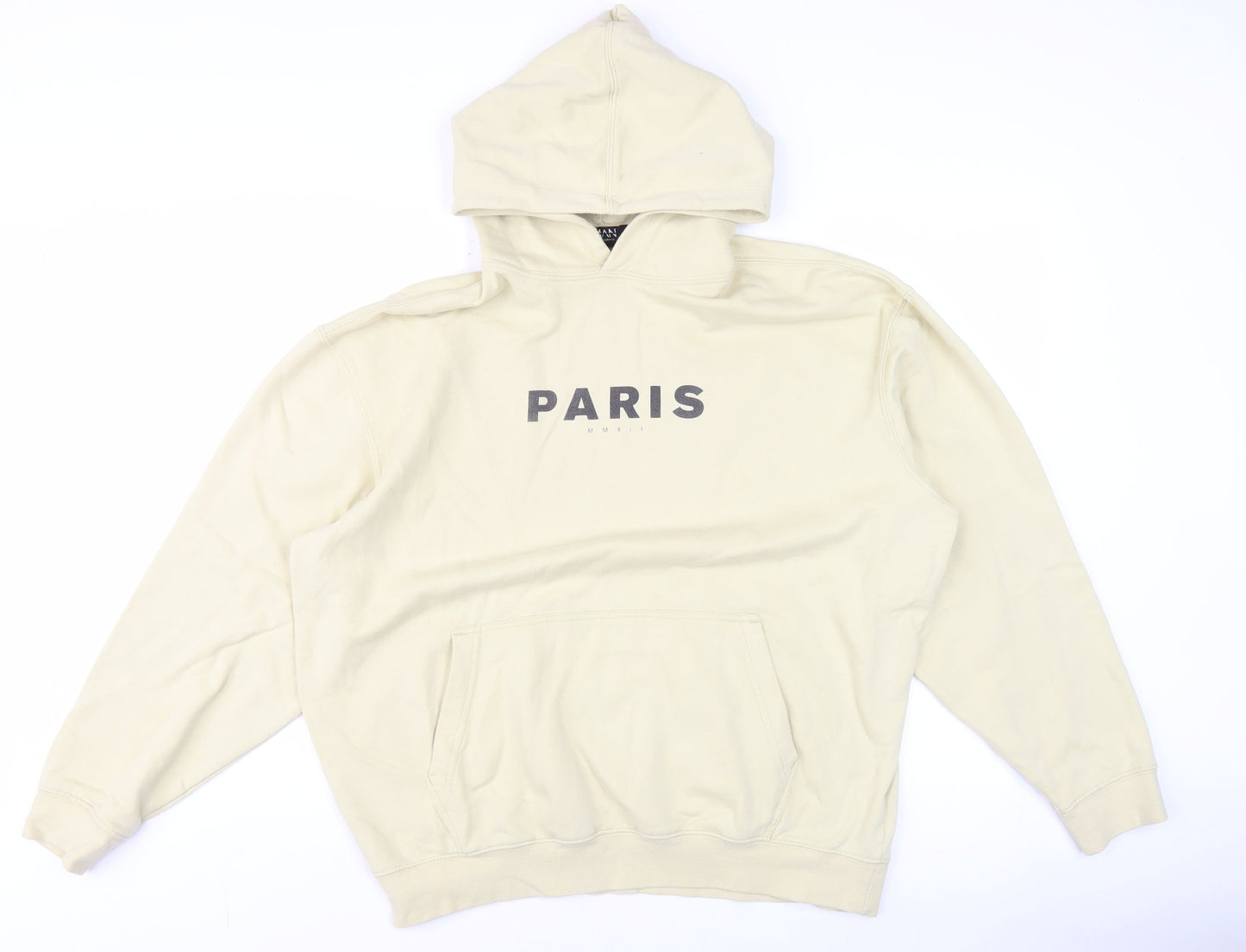 Mens UK Size XS boohooMAN Beige Pullover Hoodie