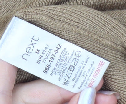 Next Men's Beige V-Neck Knit Jumper Medium Long Sleeve Casual