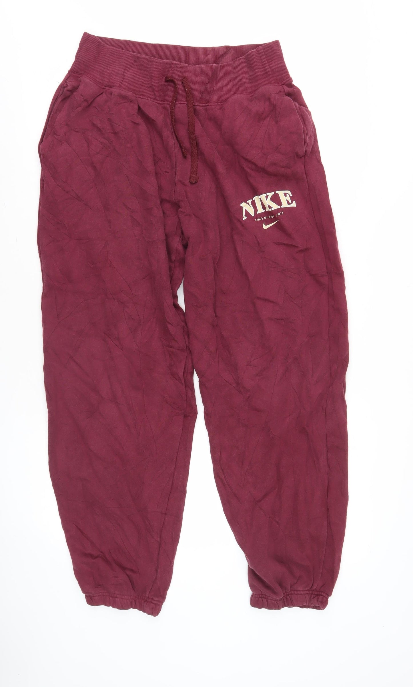 Nike Men's Red Fleece Jogger Trousers Size S Regular Fit Autumn Winter