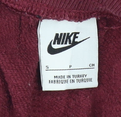 Nike Men's Red Fleece Jogger Trousers Size S Regular Fit Autumn Winter