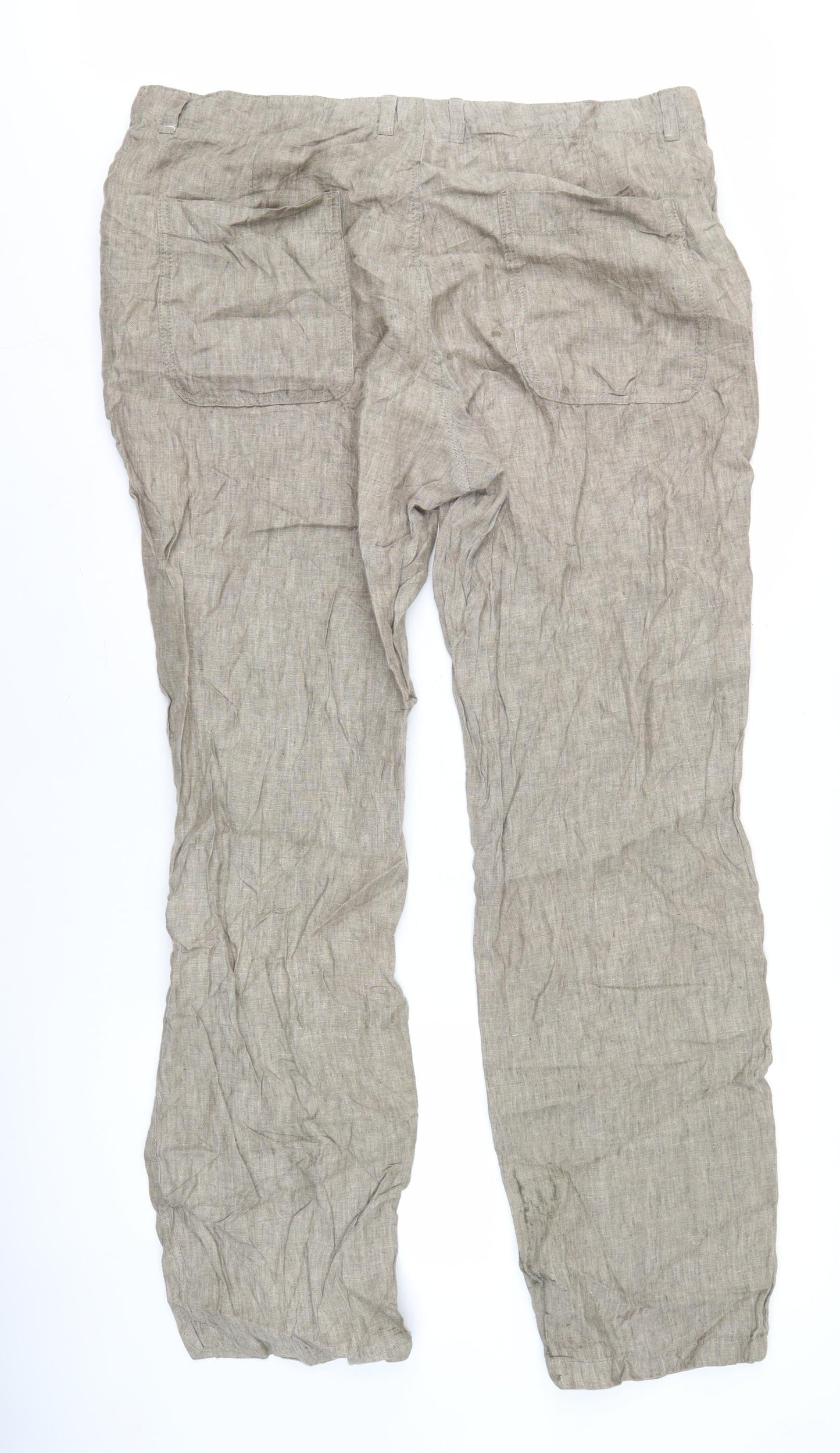 Womens UK Size L NEXT Regular Fit Chino Beige Trousers
