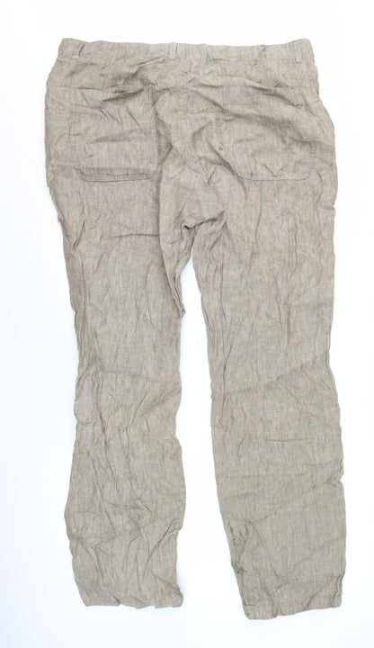 Womens UK Size L NEXT Regular Fit Chino Beige Trousers