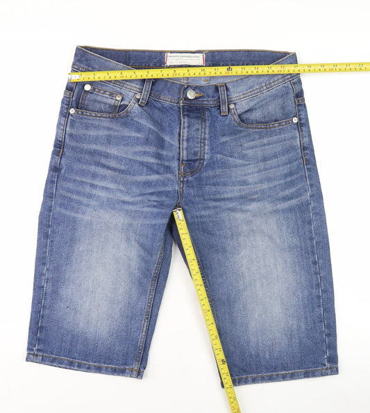 French Connection Men's Blue Denim Bermuda Shorts Size 34 Regular