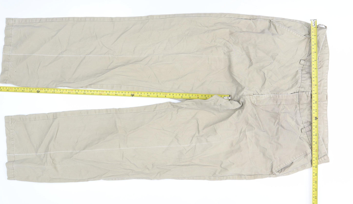 John Lewis Men Beige Chino Trousers 36in Waist Regular Fit Straight Leg