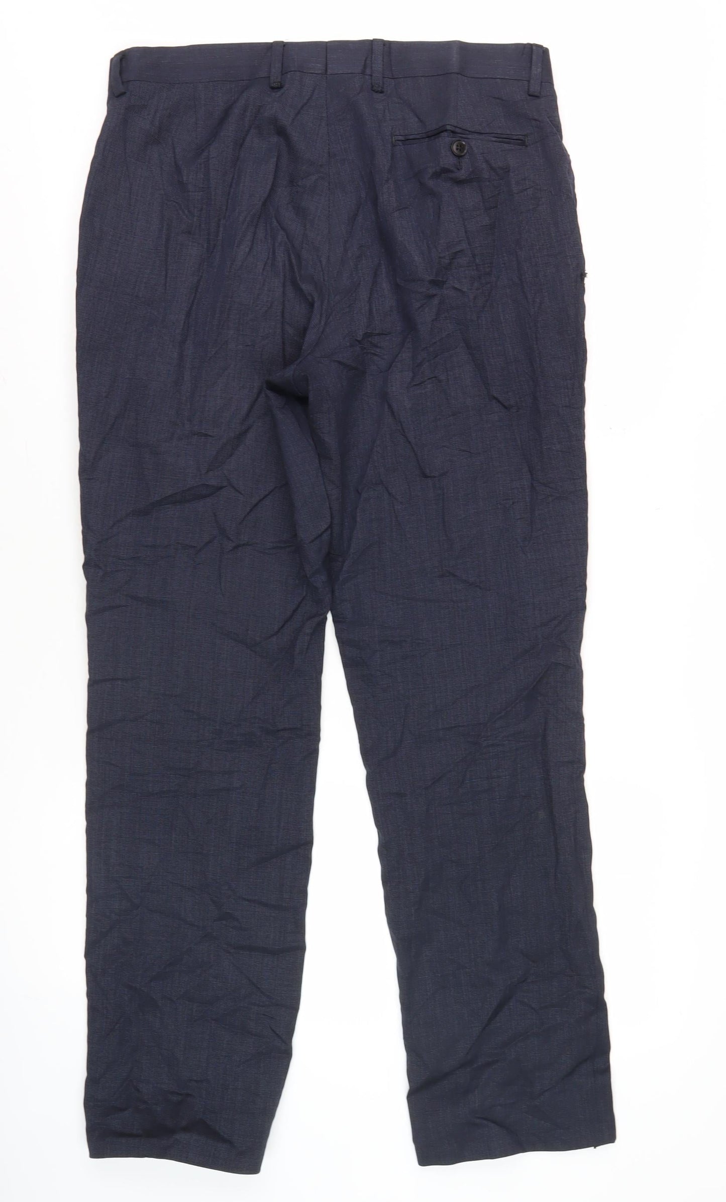 Mens UK Size 32U Charles Tyrwhitt Slim Fit Dress Pants Blue Trousers