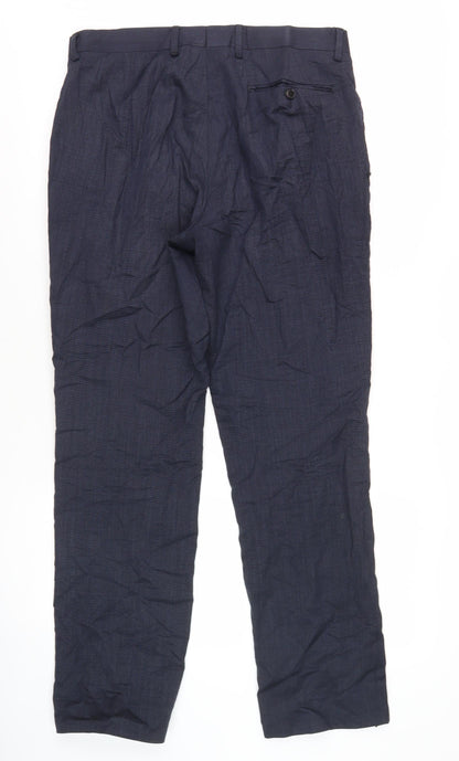 Mens UK Size 32U Charles Tyrwhitt Slim Fit Dress Pants Blue Trousers