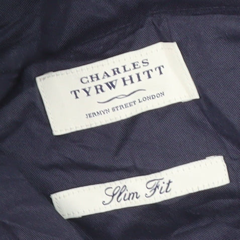 Mens UK Size 32U Charles Tyrwhitt Slim Fit Dress Pants Blue Trousers