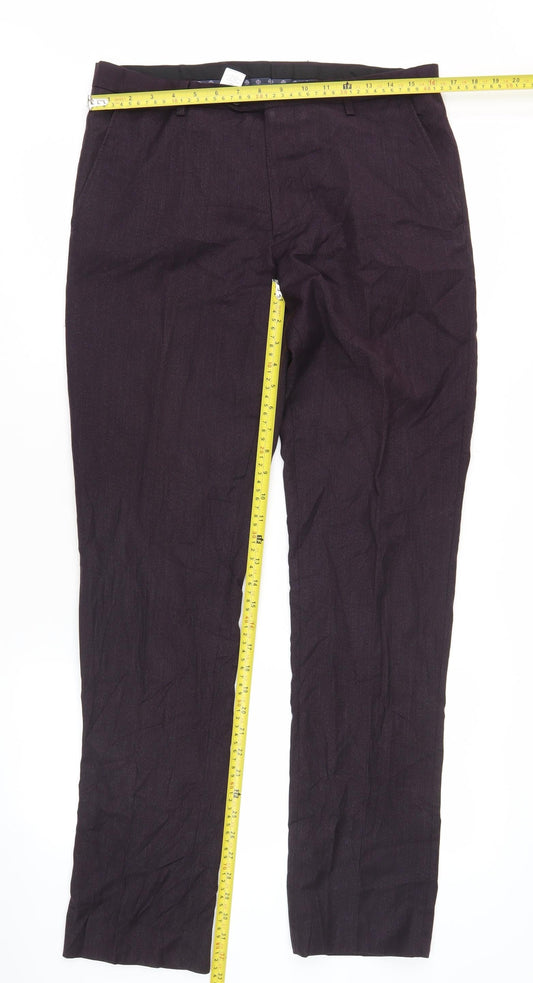 Next Men's Black Dress Trousers 32W 33L Straight Leg Formal Workwear