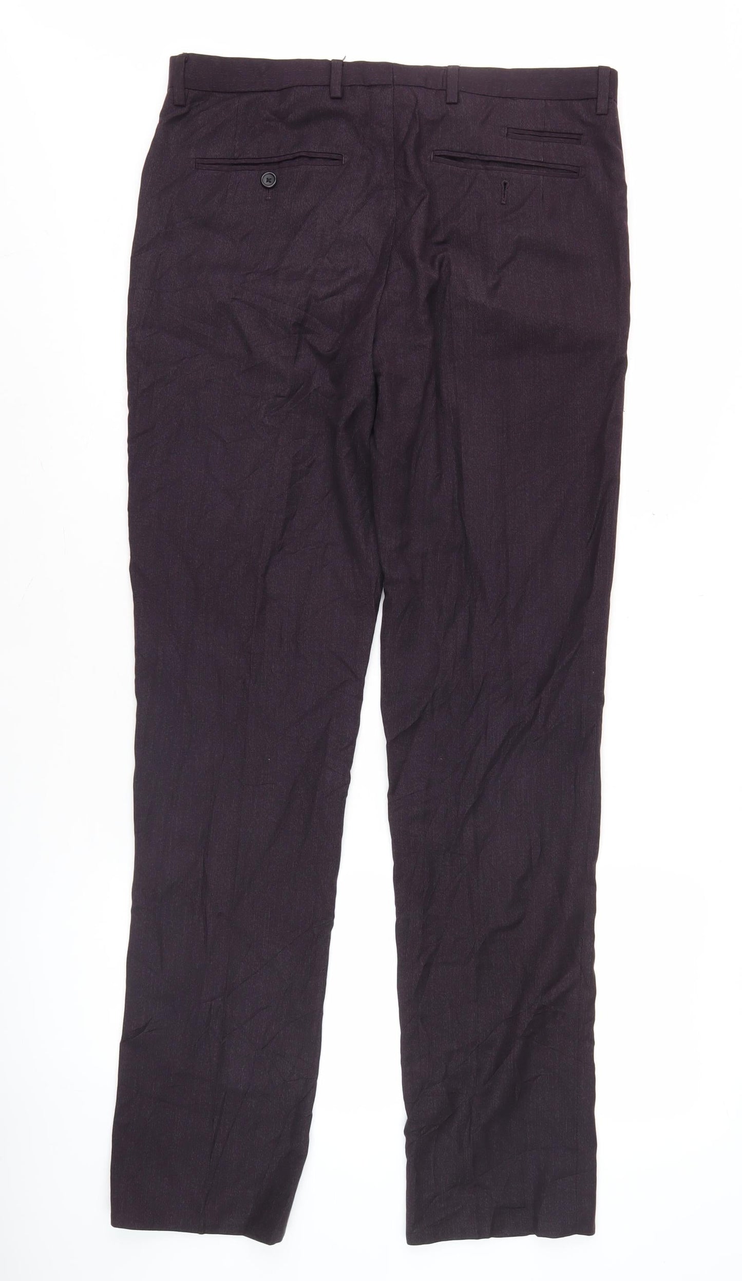 Next Men's Black Dress Trousers 32W 33L Straight Leg Formal Workwear