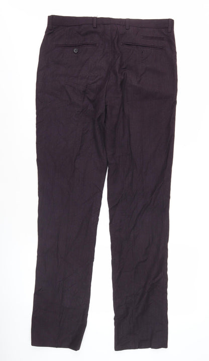 Next Men's Black Dress Trousers 32W 33L Straight Leg Formal Workwear