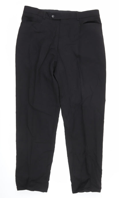 Ultimo Men's Black Wool Blend 36R Dress Pants Formal Trousers