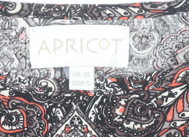 Womens UK Size 10 Apricot Multicoloured Tunic Blouse