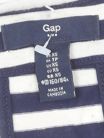 Gap Women’s Blue Striped Halter Wrap Midi Dress XS Nautical Summer