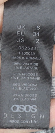 ASOS DESIGN Women’s Black Floral A-Line Short Dress UK 6