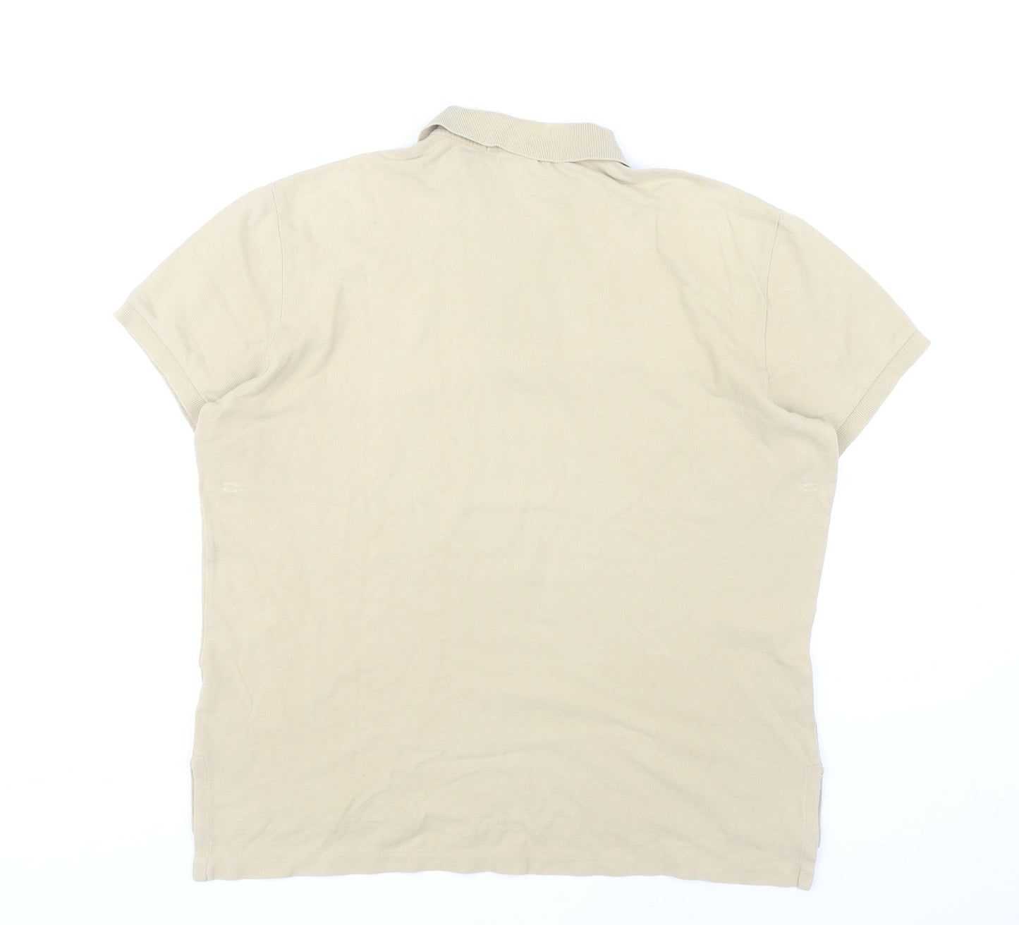 Ralph Lauren Men's Beige Polo Shirt L Custom Fit Slim Pique Cotton