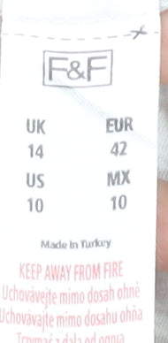 F&F Women's Multicoloured Paisley Capri Trousers UK 14 Slim Fit