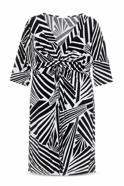 Deane & White Women’s Black Geometric Sheath Dress Size 18
