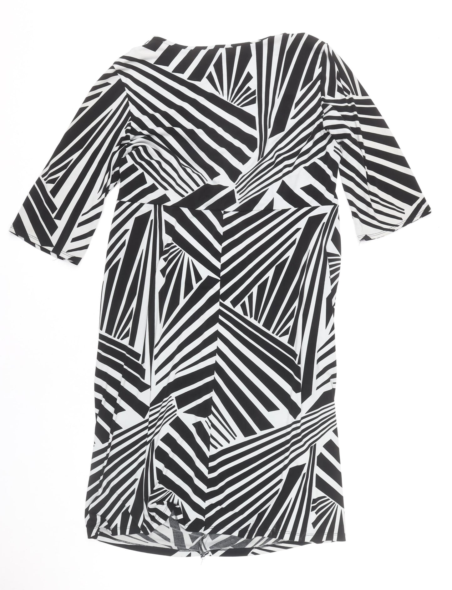 Deane & White Women’s Black Geometric Sheath Dress Size 18