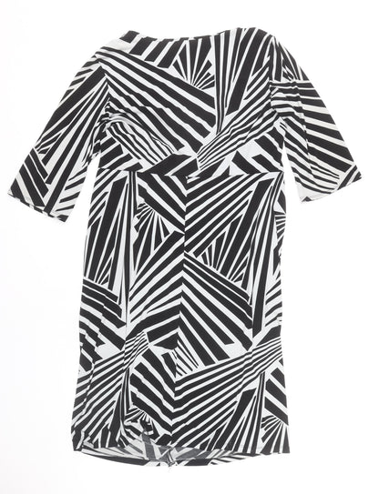 Deane & White Women’s Black Geometric Sheath Dress Size 18