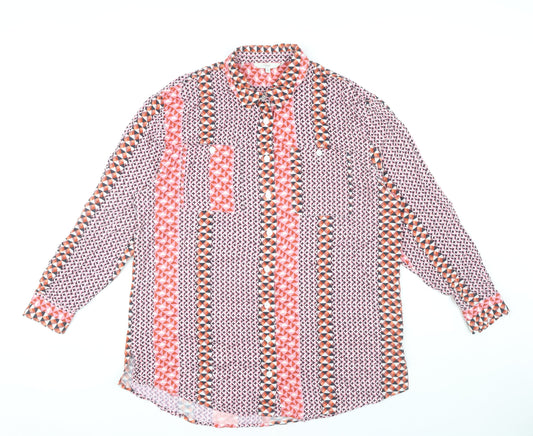Womens UK Size 14 NEXT Multicoloured Basic Button-Up