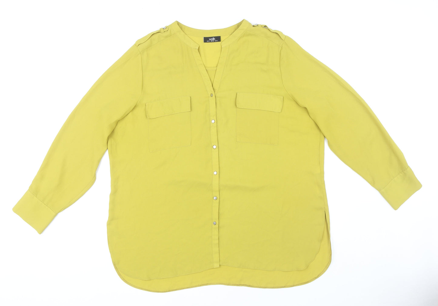 Womens UK Size XL Wallis Yellow Basic Blouse