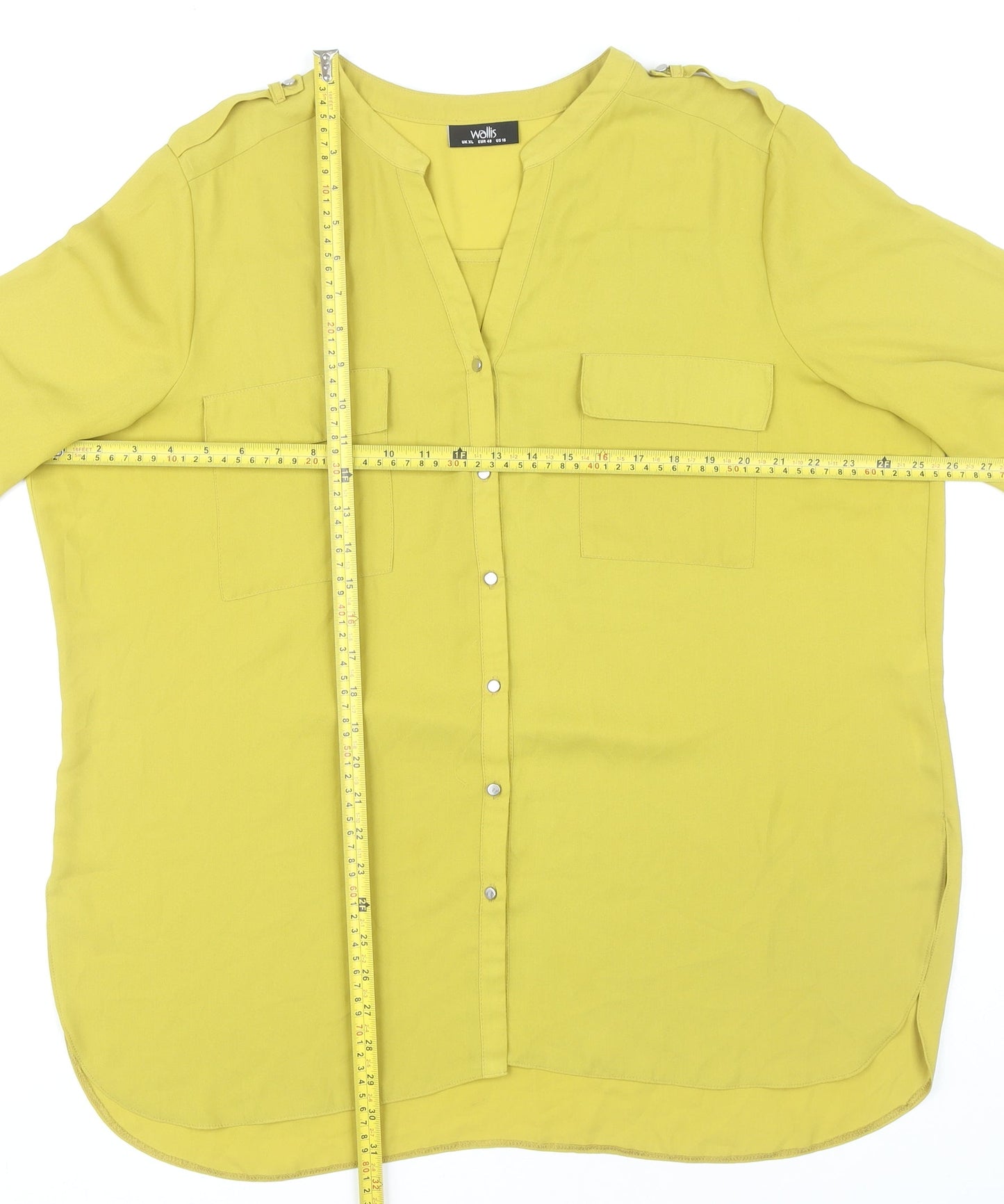 Womens UK Size XL Wallis Yellow Basic Blouse