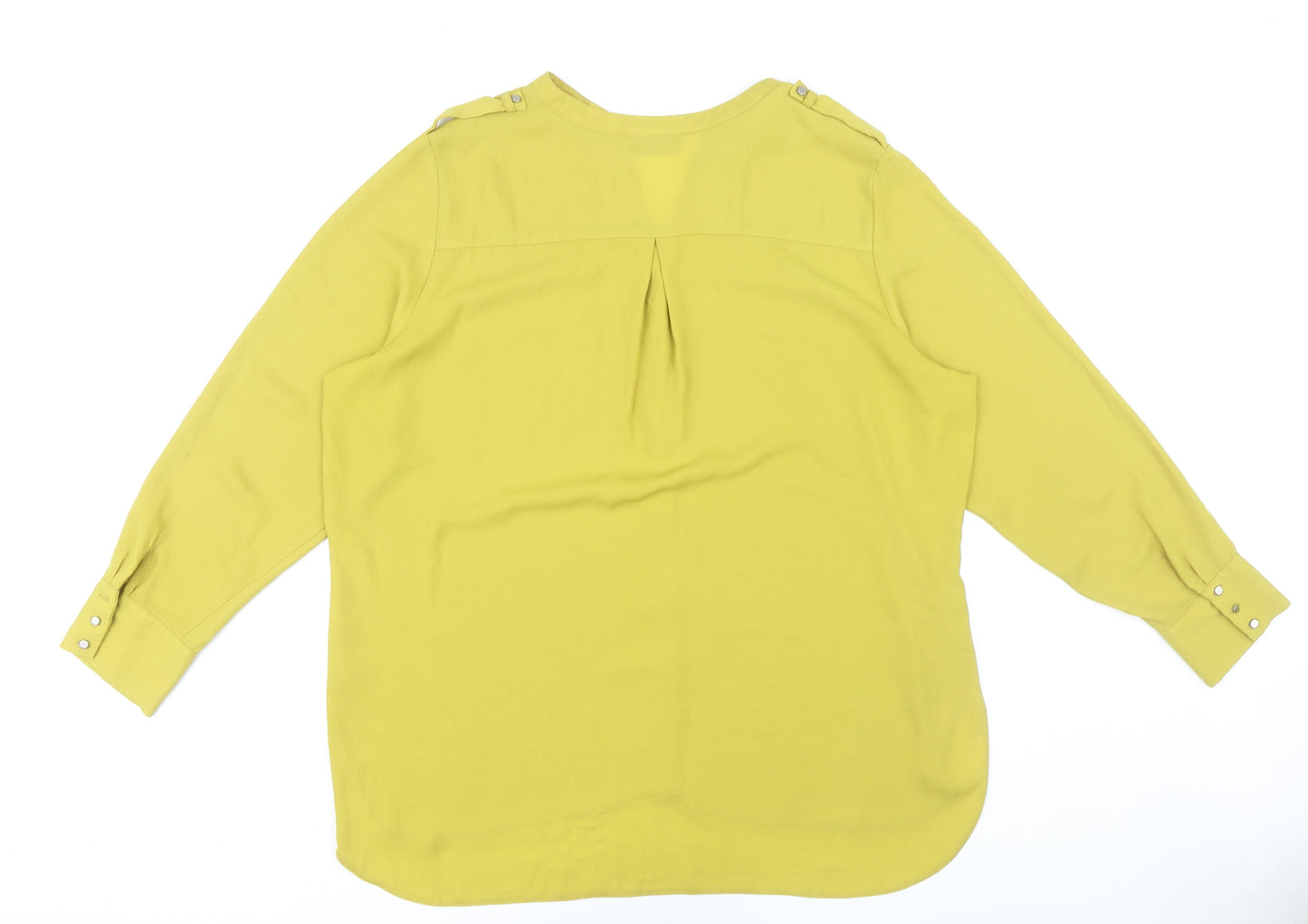 Womens UK Size XL Wallis Yellow Basic Blouse