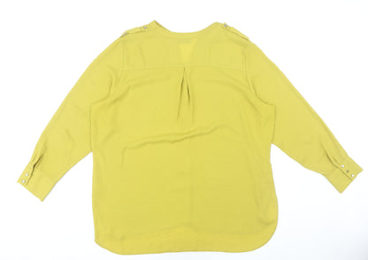 Womens UK Size XL Wallis Yellow Basic Blouse