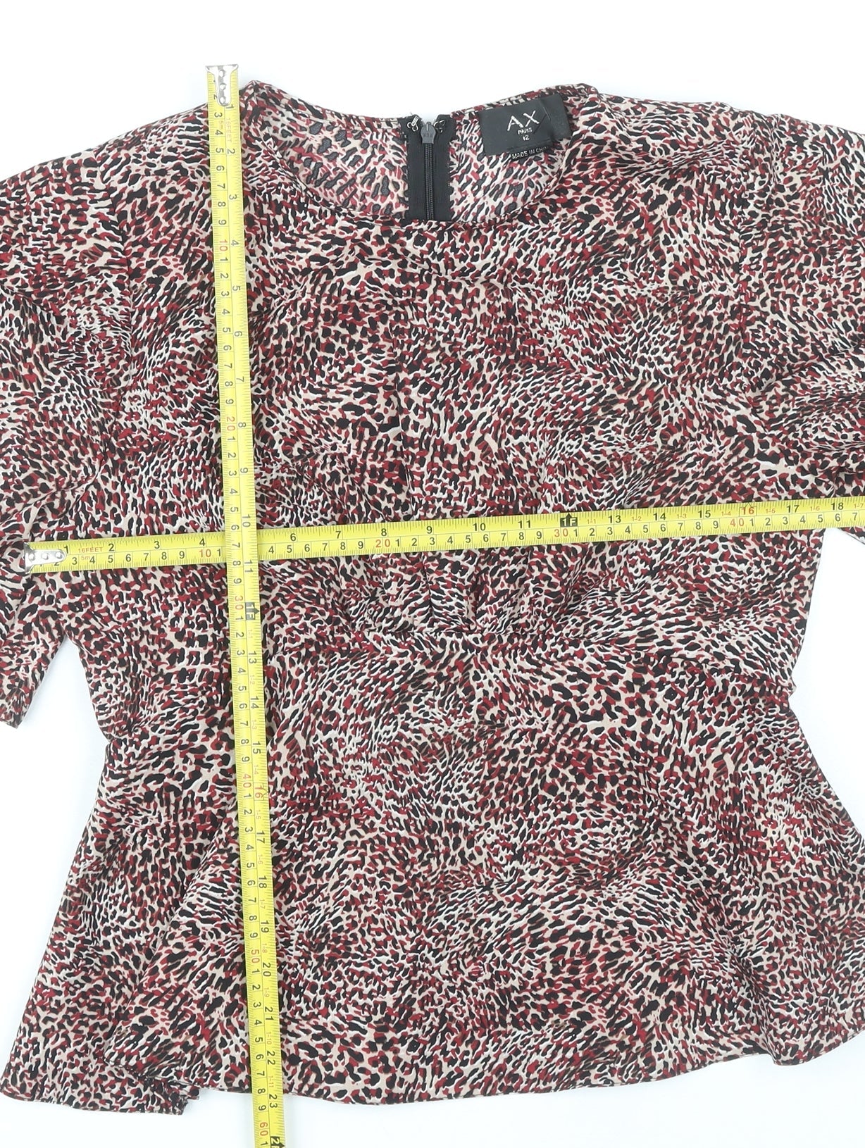 AX Paris Women’s Multicoloured Animal Print Tunic Blouse Size 12