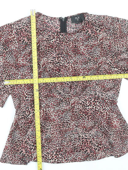 AX Paris Women’s Multicoloured Animal Print Tunic Blouse Size 12