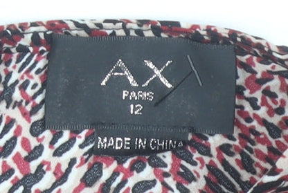 AX Paris Women’s Multicoloured Animal Print Tunic Blouse Size 12