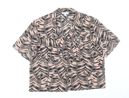 Womens UK Size 14 Topshop Pink Basic Button-Up