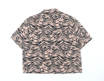 Womens UK Size 14 Topshop Pink Basic Button-Up
