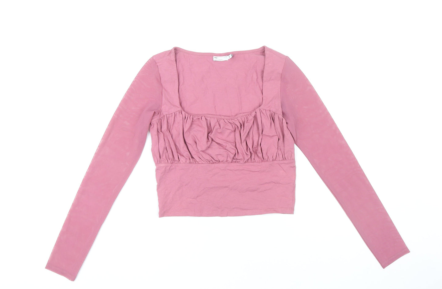 Womens UK Size 10 ASOS Pink Cropped Blouse