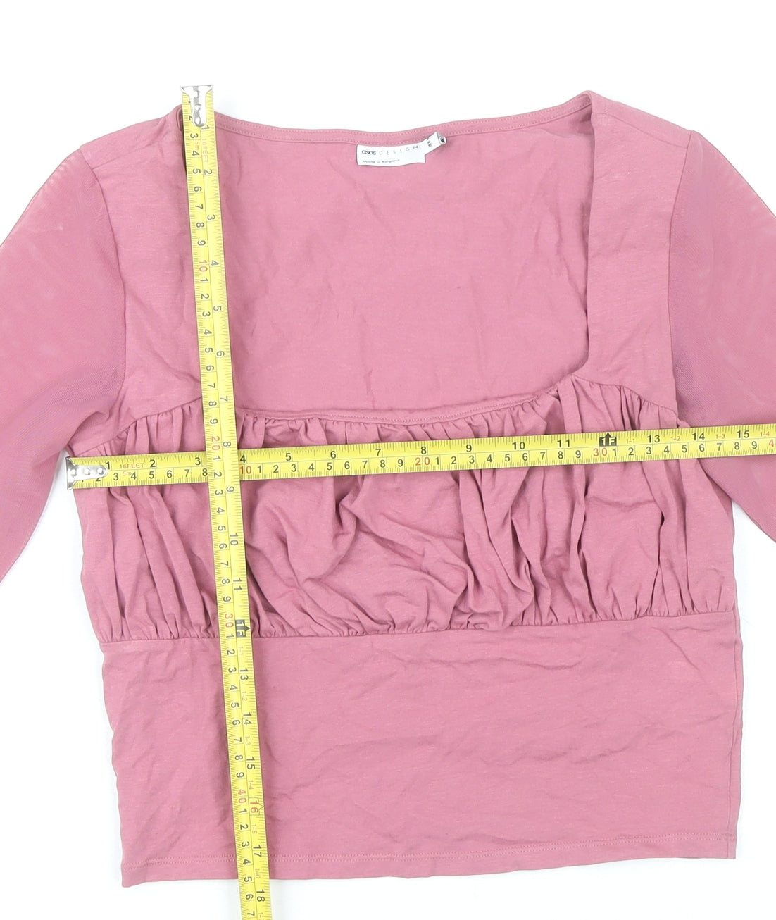 Womens UK Size 10 ASOS Pink Cropped Blouse