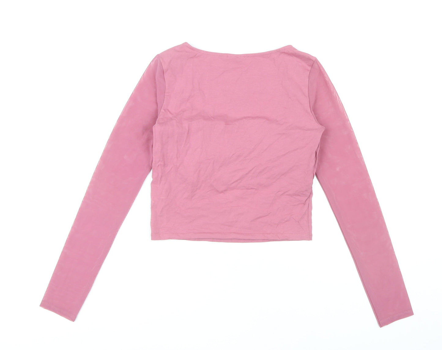 Womens UK Size 10 ASOS Pink Cropped Blouse