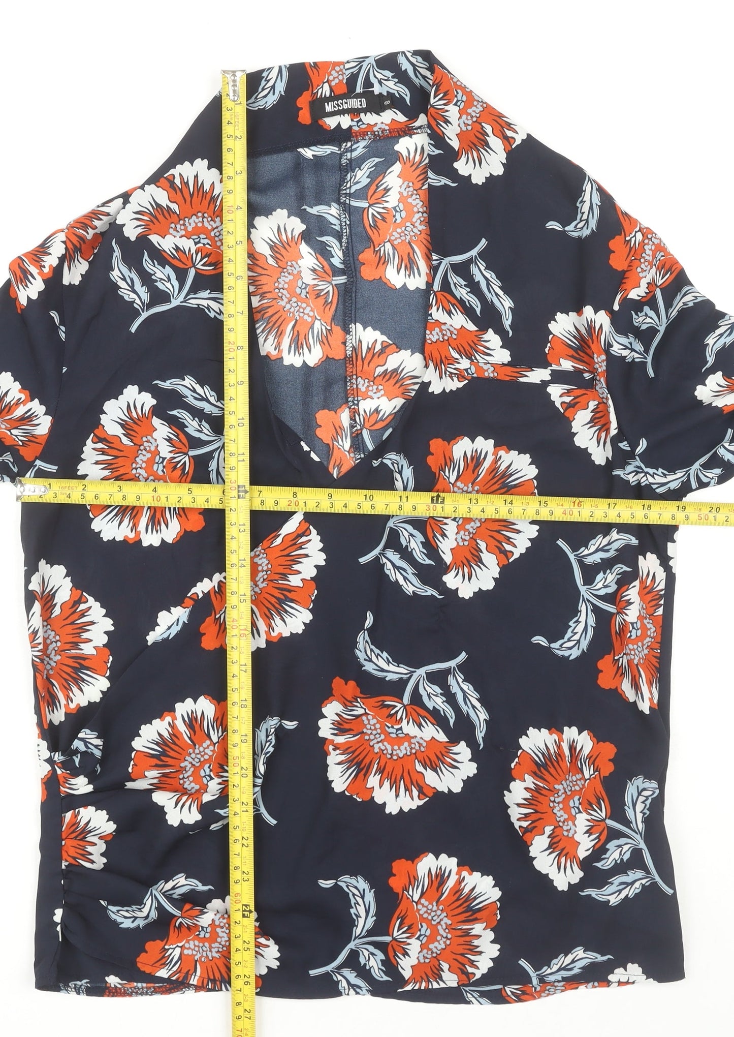 Womens UK Size 8 Missguided Multicoloured Wrap Blouse