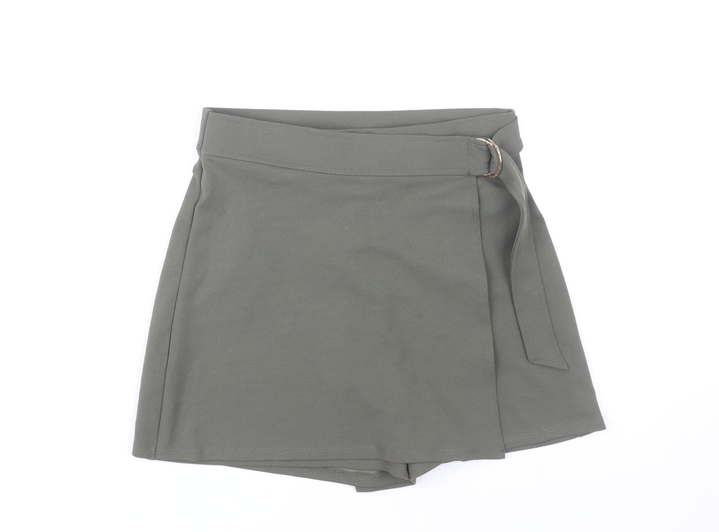 H&M Women’s Green High Rise Wrap Skort Size 10 Polyester Stretch