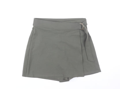 H&M Women’s Green High Rise Wrap Skort Size 10 Polyester Stretch