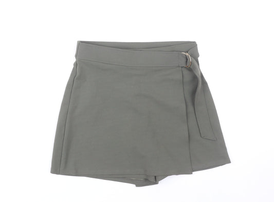 H&M Women’s Green High Rise Wrap Skort Size 10 Polyester Stretch