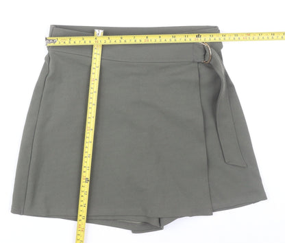 H&M Women’s Green High Rise Wrap Skort Size 10 Polyester Stretch
