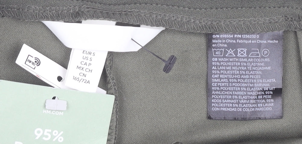 H&M Women’s Green High Rise Wrap Skort Size 10 Polyester Stretch