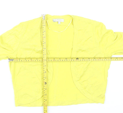 Hobbs Women’s Yellow Cardigan S Knit 3/4 Sleeve Lightweight Spring