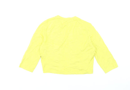 Hobbs Women’s Yellow Cardigan S Knit 3/4 Sleeve Lightweight Spring