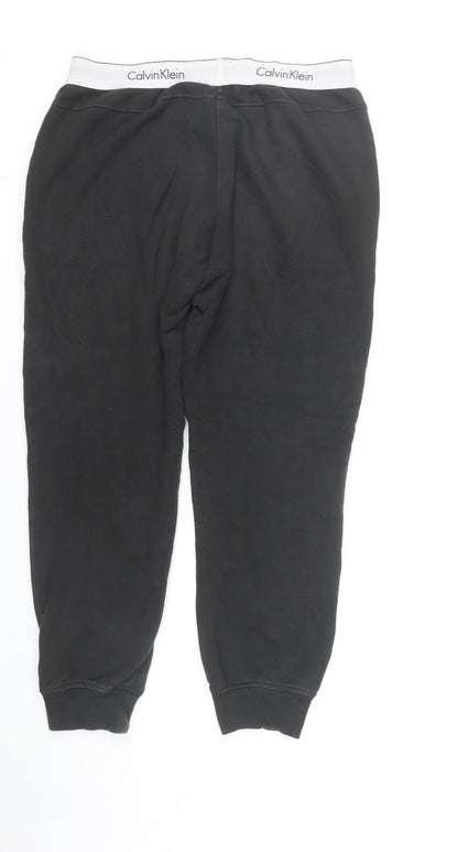 Calvin Klein Women's Black Jogger Trousers M Cotton Elastane