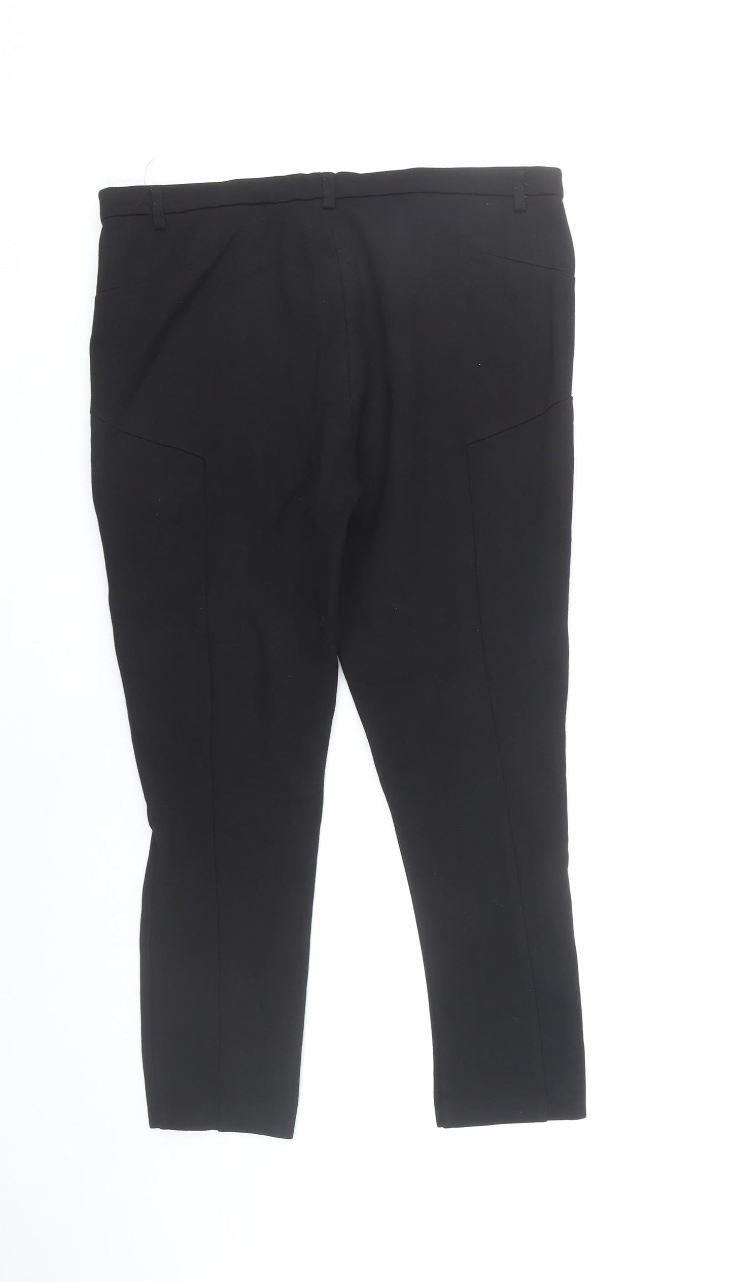 Womens UK Size XL Zara Basic Slim Fit Casual Workwear Black Trousers