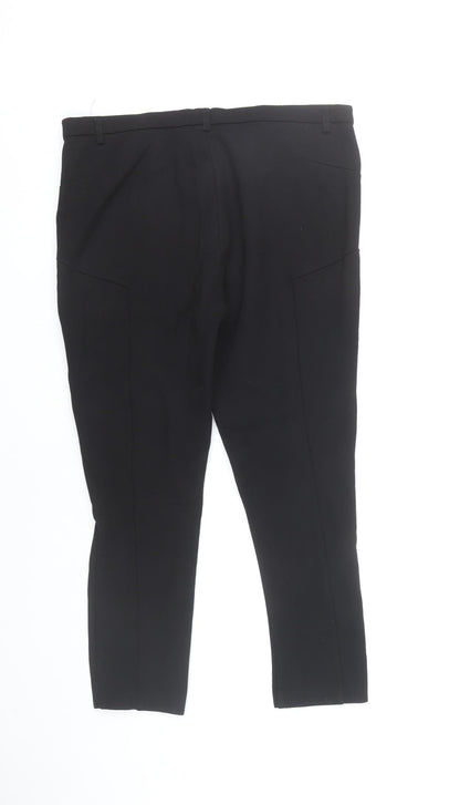 Womens UK Size XL Zara Basic Slim Fit Casual Workwear Black Trousers