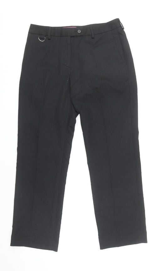 Brook Taverner Womens Black Size 12 Straight Leg Dress Pants Workwear