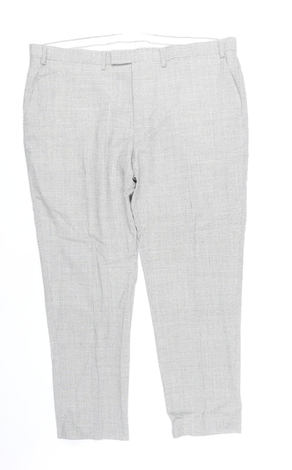 Marks and Spencer Men's Grey Check Wool Dress Pants 42W 31L Classic Fit